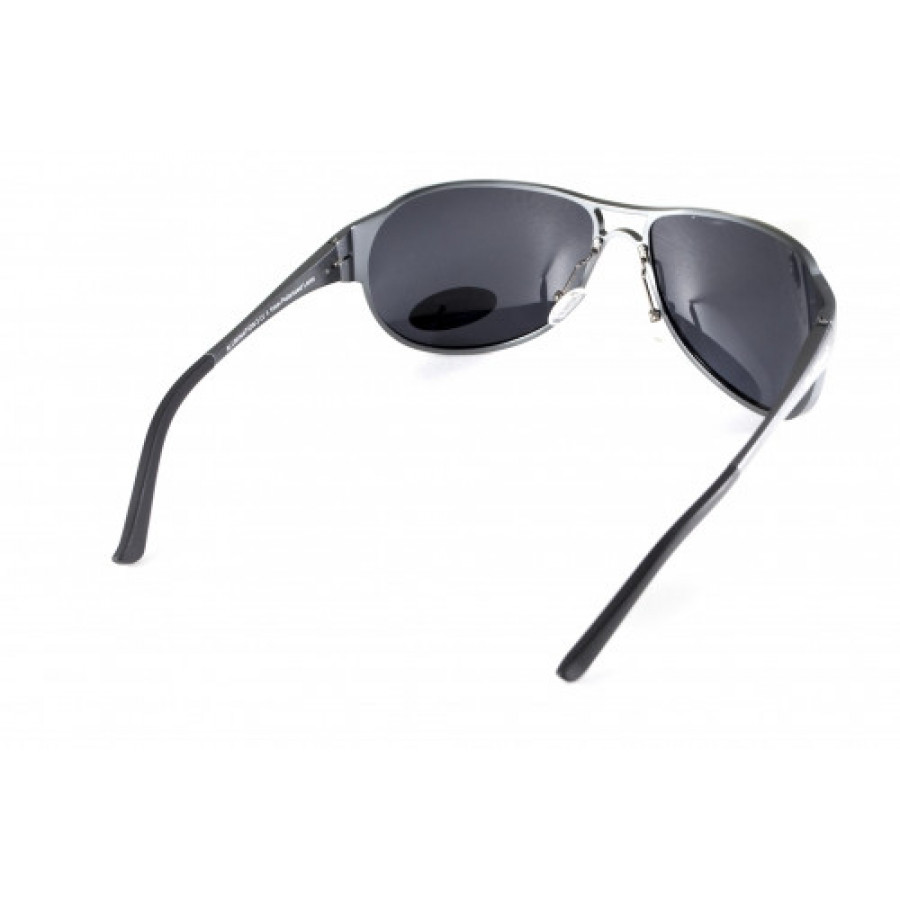 Окуляри поляризаційні BluWater Alumination-3 Gun Metal Polarized (gray) чорні в темній оправі