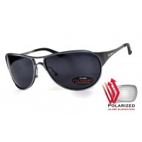 Окуляри поляризаційні BluWater Alumination-3 Gun Metal Polarized (gray) чорні в темній оправі