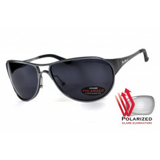 Окуляри поляризаційні BluWater Alumination-3 Gun Metal Polarized (gray) чорні в темній оправі