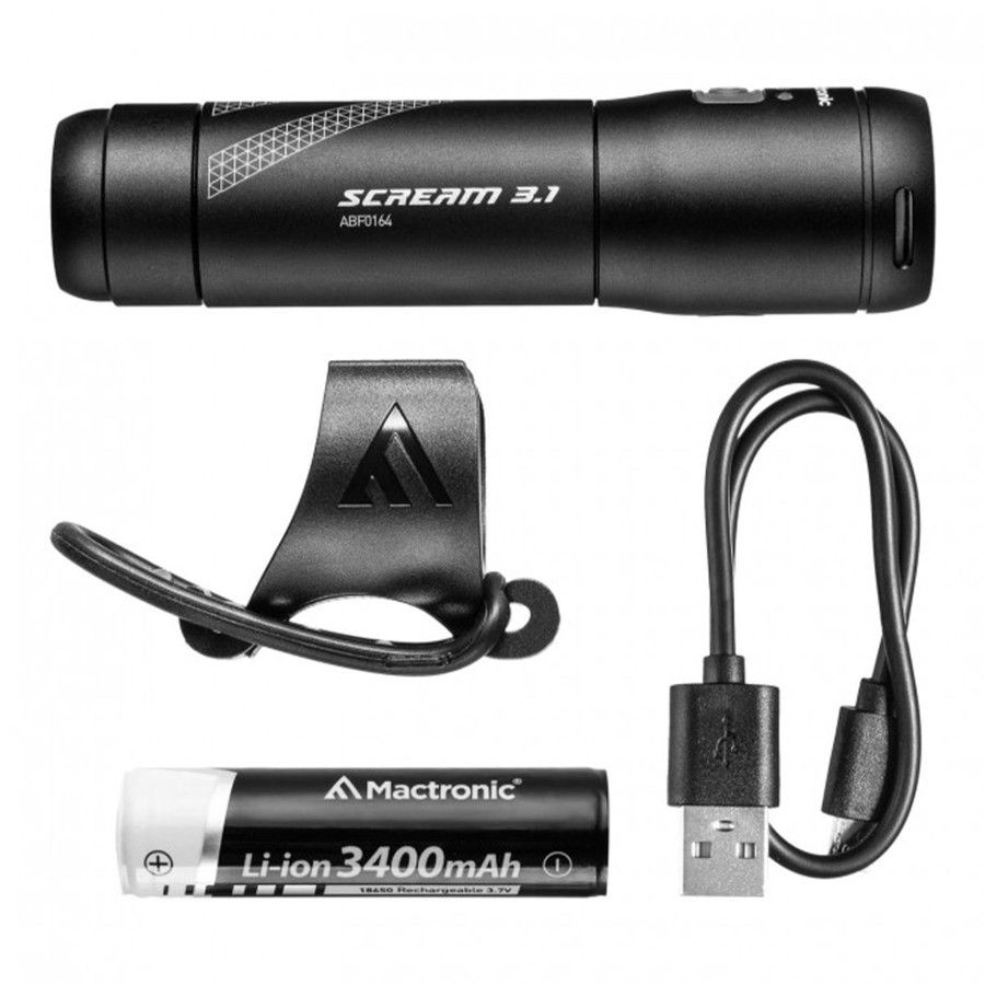 Ліхтар велосипедний передній Mactronic Scream 3.1 (1000 Lm) USB Rechargeable (ABF0164)