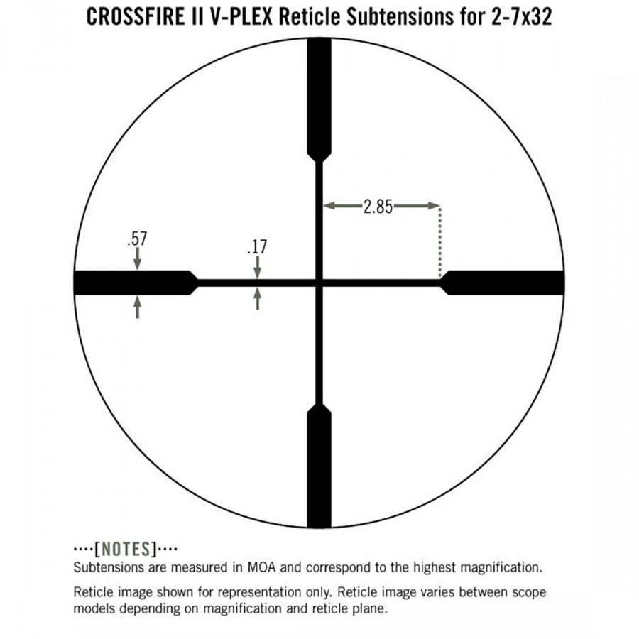 Приціл оптичний Vortex Crossfire II 2-7x32 Rimfire V-Plex MOA (CF2-31001R)