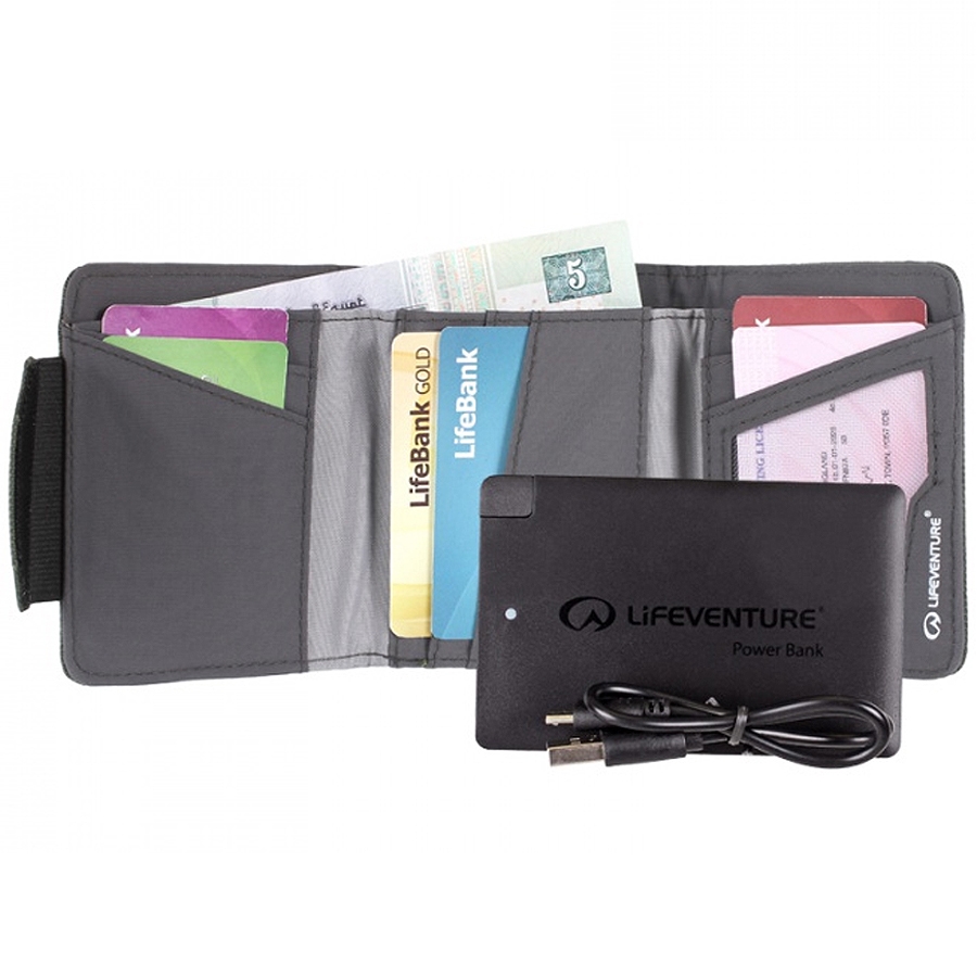 Lifeventure гаманець Recycled RFID Charger Wallet grey