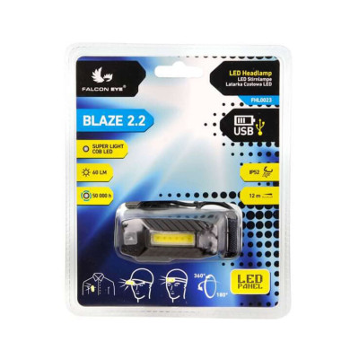 Ліхтар налобний Falcon Eye Blaze 2.2 (60 Lm) USB Rechargeable (FHL0023)