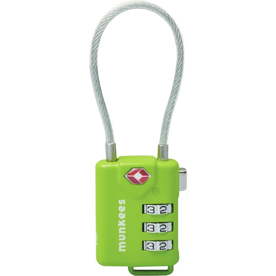 Munkees 3609 брелок-замок TSA Cable Combi Lock lime