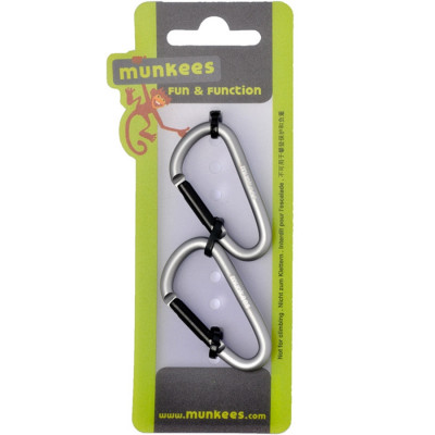 Munkees 3205 карабіни D 5 mm x 50 mm 2-Pack grey