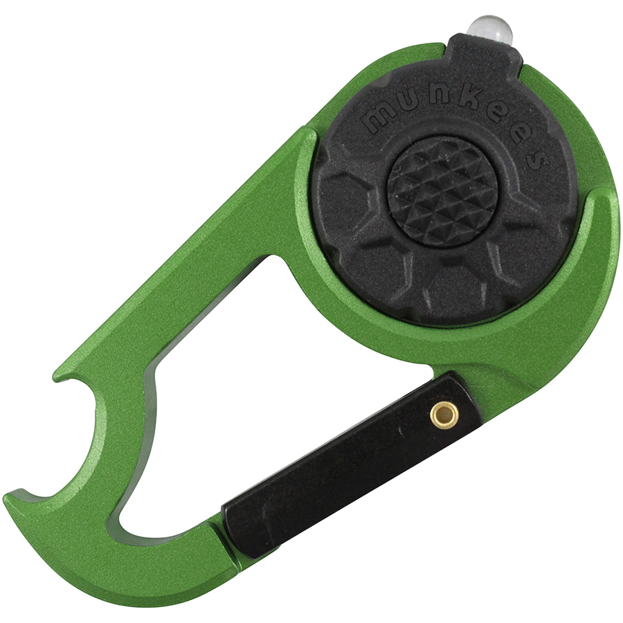 Munkees 1089 брелок ліхтарик Carabiner LED with Bottle Opener NEW grass green