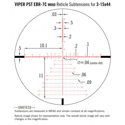 Приціл оптичний Vortex Viper PST Gen II 3-15x44 FFP EBR-7C MRAD (PST-3159)