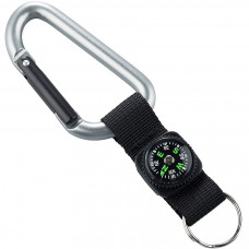 Munkees 3228 карабін 8 mm with strap, compass, keyring grey