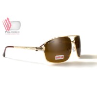 Окуляри поляризаційні BluWater Navigator-2 Polarized (brown), коричневі в золотистій оправі
