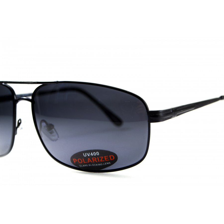 Окуляри поляризаційні BluWater Navigator-2 Polarized (gray), чорні в металевій оправі