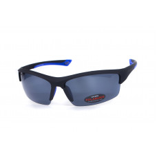 Окуляри поляризаційні BluWater Daytona-1 Polarized (gray) чорні в чорно-синій оправі