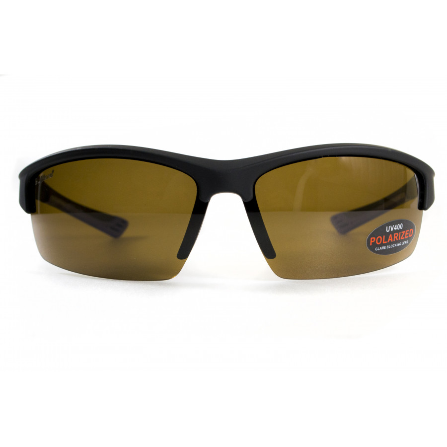 Окуляри поляризаційні BluWater Daytona-1 Polarized (brown) коричневі в чорно-синій оправі