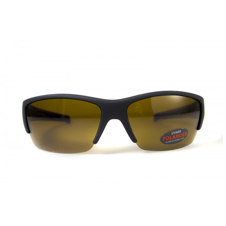 Окуляри поляризаційні BluWater Daytona-2 Polarized (brown) коричневі в чорно-синій оправі