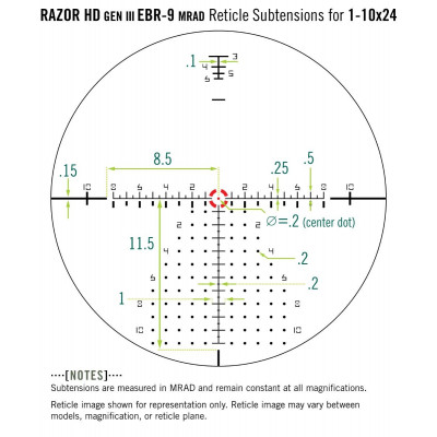 Приціл оптичний Vortex Razor HD Gen III 1-10x24 FFP EBR-9 (MRAD) (RZR-11002)