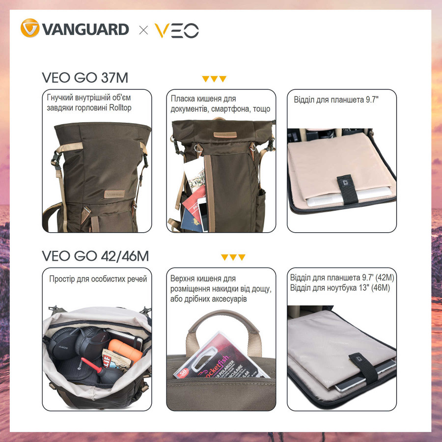 Рюкзак Vanguard VEO GO 37M Black (VEO GO 37M BK)