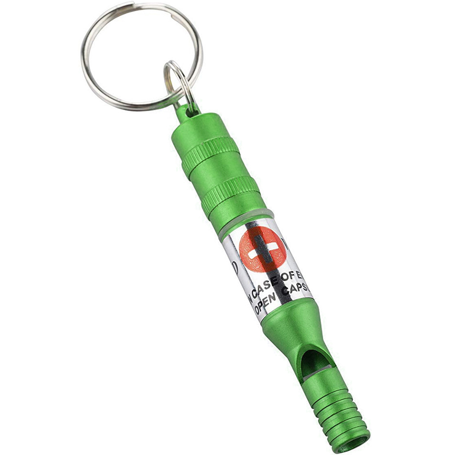 Munkees 3385 брелок-свисток Emergency Whistle grass green