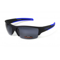 Окуляри поляризаційні BluWater Daytona-2 Polarized (gray) чорні в чорно-синій оправі