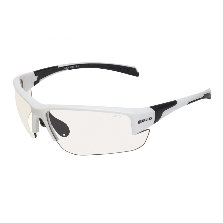 Окуляри фотохромні (захисні) Global Vision Hercules-7 White Photochromic (clear), фотохромні прозорі в білій оправі