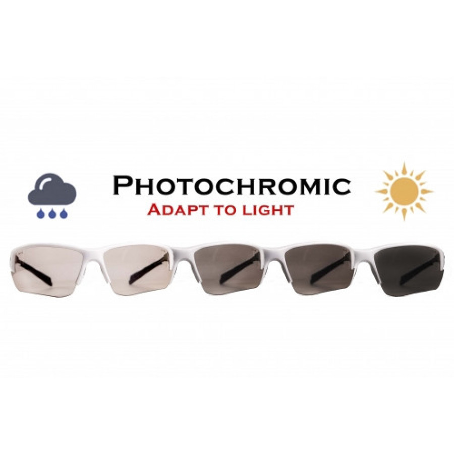 Окуляри фотохромні (захисні) Global Vision Hercules-7 White Photochromic (clear), фотохромні прозорі в білій оправі