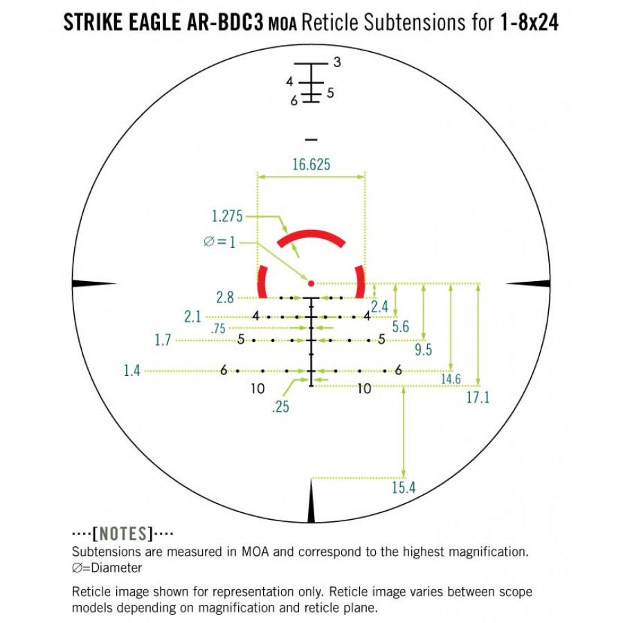 Приціл оптичний Vortex Strike Eagle 1-8x24 (AR-BDC3 IR) (SE-1824-2)