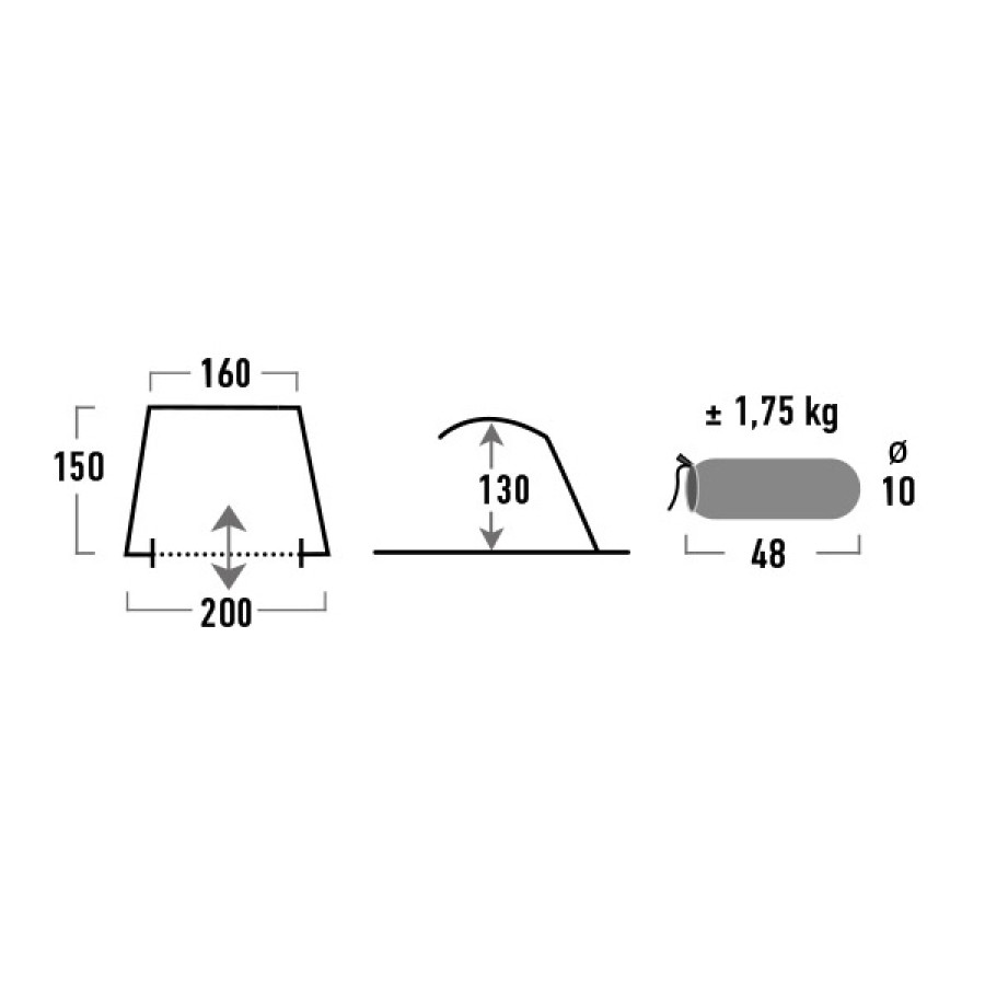 Намет пляжний High Peak Rapid 80 Aluminium/Dark Grey (10139)