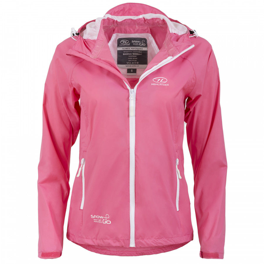 Вітрівка жіноча Highlander Stow & Go Pack Away Rain Jacket 6000 mm Pink M (JAC077L-PK-M)