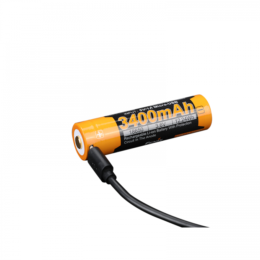 ARB-L18-3400U Акумулятор 18650 Fenix (3400 mAh) micro usb зарядка