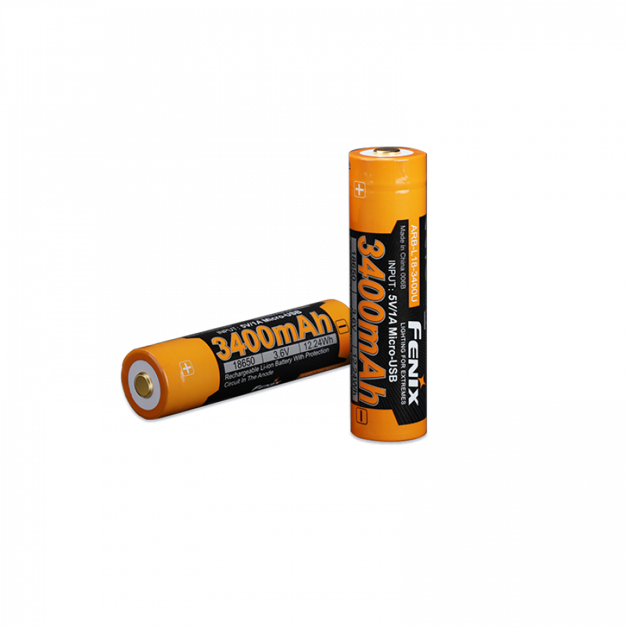 ARB-L18-3400U Акумулятор 18650 Fenix (3400 mAh) micro usb зарядка