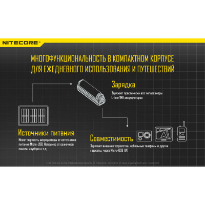 Зарядний пристрій 2 в 1 + Power Bank Nitecore F1