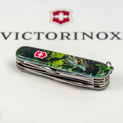 Ніж Victorinox Swiss Army Huntsman Zodiac Зелений дерев'яний дракон