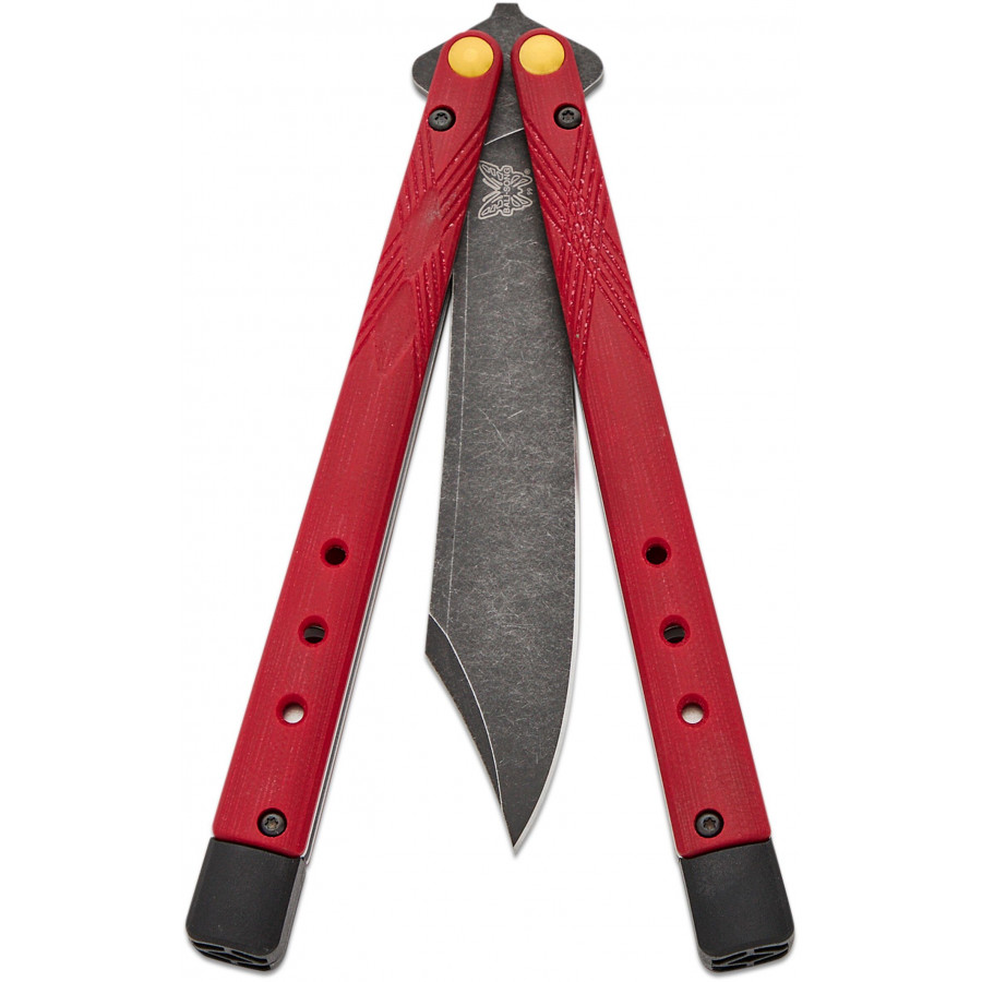 Ніж Benchmade "Necron", balisong, ruby red G10