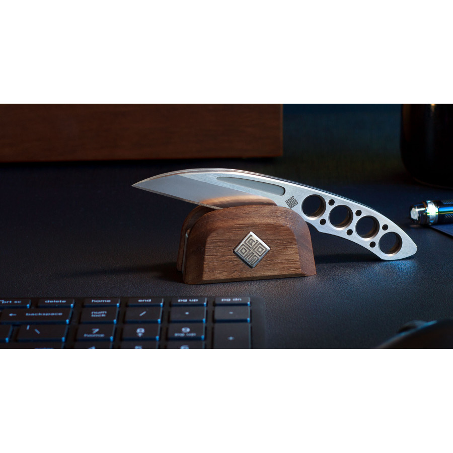 Набір з двох ножів Ocaso "Duo Desk Knife Wharncliffe" із підставкою з деревини горіха