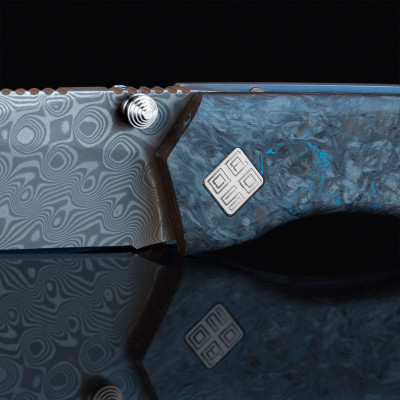 Ніж Ocaso "Delos", Dark Matter Blue, Damascus