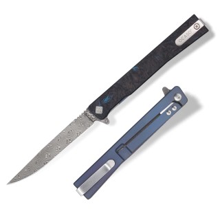 Ніж Ocaso "Solstice", Fat Carbon Blue, Damascus