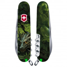 Ніж Victorinox Swiss Army Huntsman Zodiac Зелений дерев'яний дракон