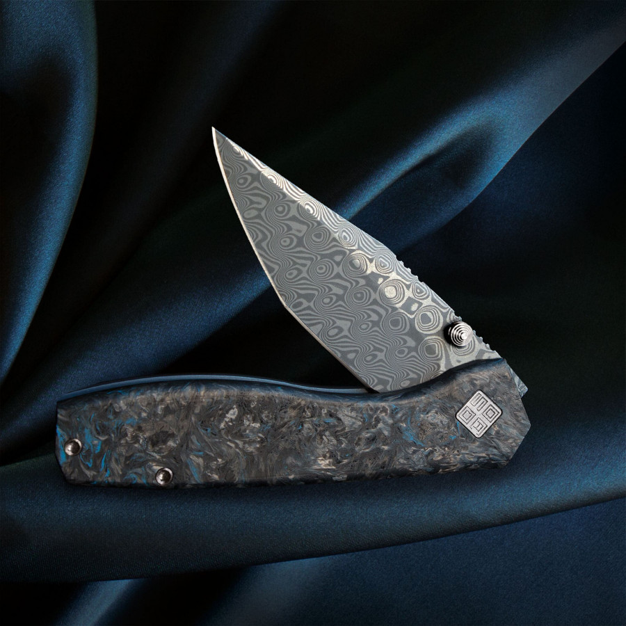 Ніж Ocaso "Delos", Dark Matter Blue, Damascus