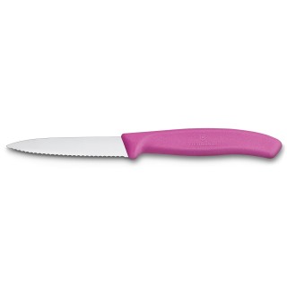 Ніж кухонний Victorinox SwissClassic, 8 см, серрейтор рожевий