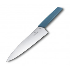 Ніж кухонний шефський Victorinox Swiss Modern Carving Cornflower, 20 см, блакитний, блістер