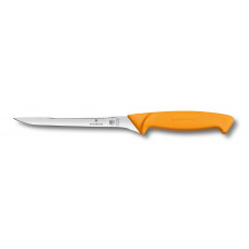 Ніж кухонний Victorinox Swibo Fish Filleting, вузький, гнучкий, для філе, помаранчевий, 16 см