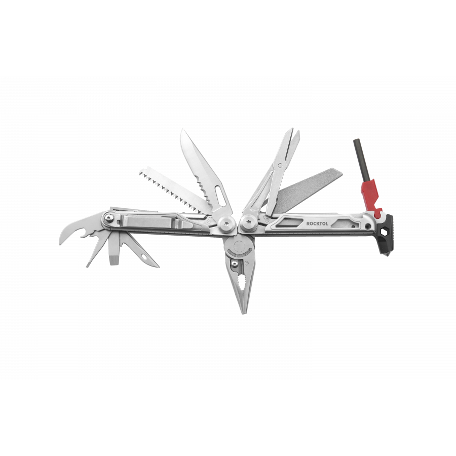 Мультитул Rocktol SK04 22-в-1 з нейлоновим чохлом, кресалом, свистком та бітами