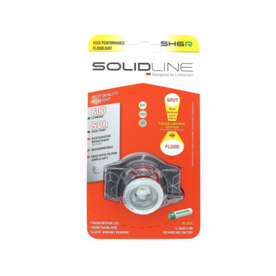 Налобний ліхтар Solidline SH6R, заряджається, 600/250/30, блістер