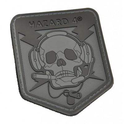 Нашивка на липучці Hazard 4 "SpecOp Skull", чорна / сіра