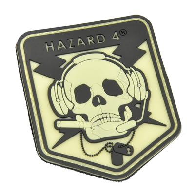 Нашивка на липучці Hazard 4 "SpecOp Skull", що світяться, чорна