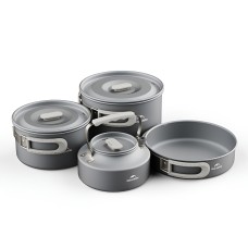 Набір туристичного посуду Naturehike CNK2450CF010 (каструлі, сковорода, чайник), алюміній