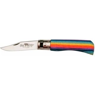 Ніж Old Bear Rainbow XS, 420 steel, wood handle,, rainbow