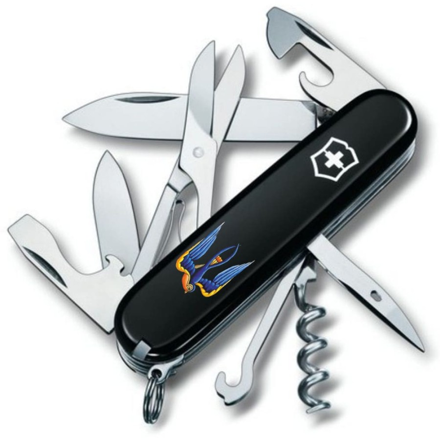 Ніж Victorinox Climber Ukraine 91мм,14функ,чорн ,Ластівка