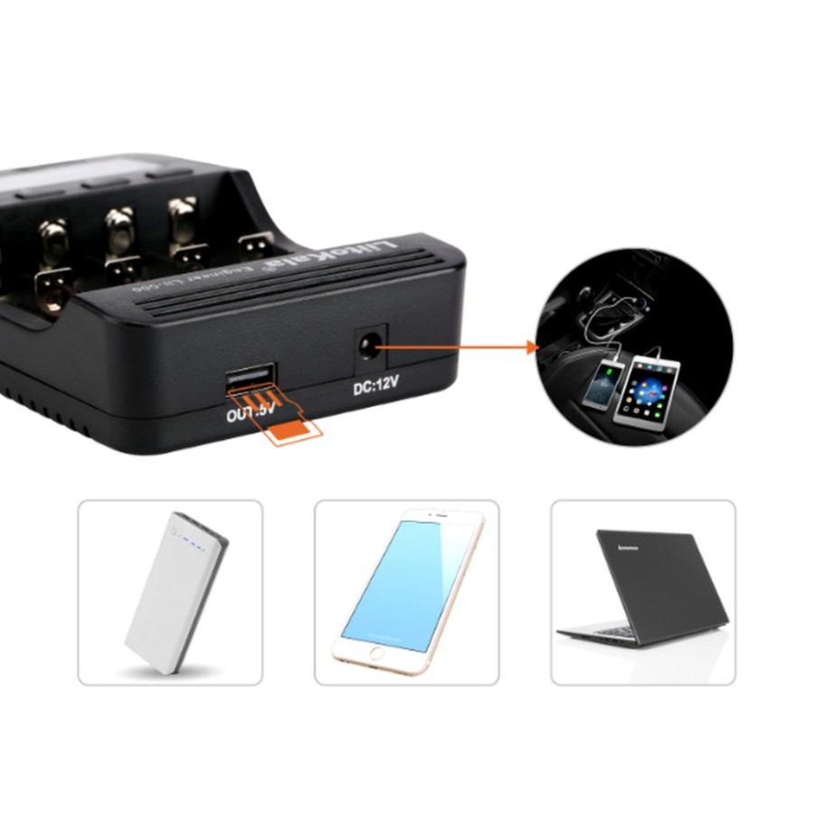 Зарядний пристрій Liitokala Lii-500, 4 канала, Ni-Mh/Li-ion, 220V/12V, Powerbank, Test, LCD, Box