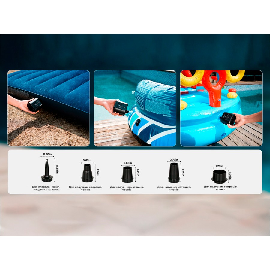 Портативний повітряний насос Flextail Evo Pump 3, 1000 л/хв, чорний
