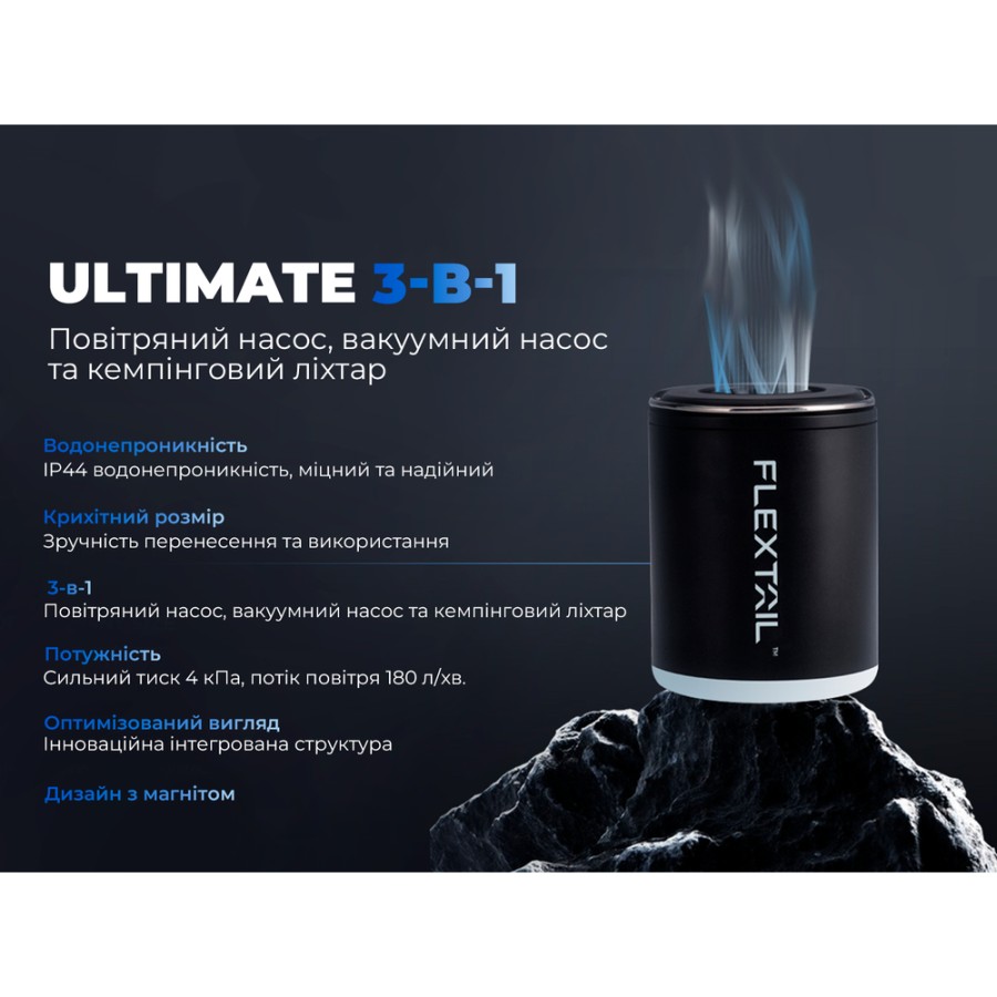 Насос-ліхтар кемпінговий Flextail Tiny Pump 2X, помаранчевий