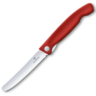 Кухонний ніж Victorinox SwissClassic Foldable Paring лезо 11см хвил. з черв. ручкою (блістер)